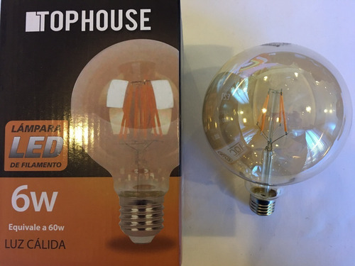 Lámpara Foco  Led De Filamento 60 W Luz Cálida Top House