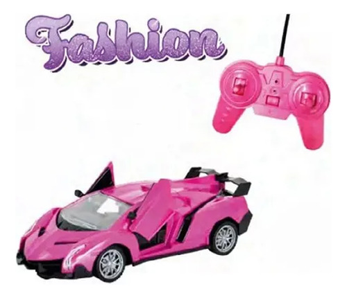 Carro De Controle Remoto Sem Fio Fashion Rosa Dm Toys