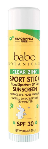 Babo Botanicals Clear Zinc Sport Sunscree Stick Spf 30 Con 1