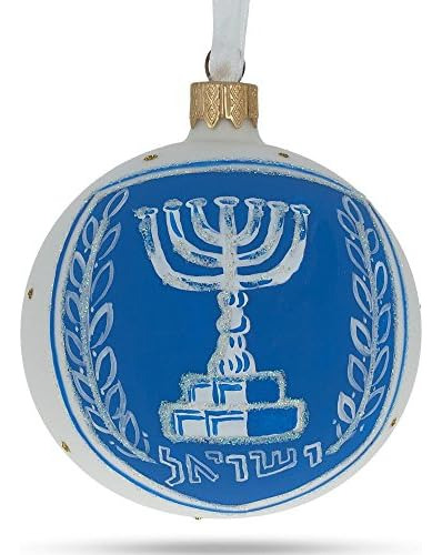 Escudo De De Israel Bola De Cristal Adorno De Navidad De 3 2