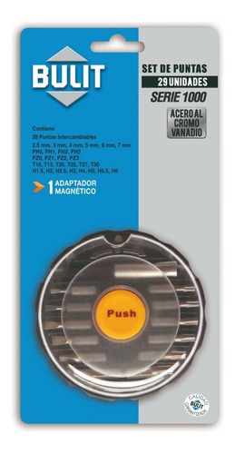 Set De 29 Piezas Puntas Y Adaptador Bulit Serie 1000 