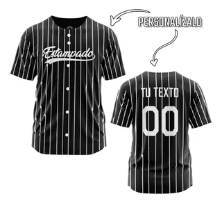 Jersey De Béisbol Rayado Personalizable Texto Y Número