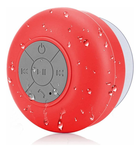 Parlante Bluetooth Resistente Al Agua Manos Libres Para Baño Color Rojo