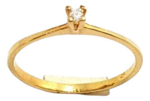 Anillo Solitario Con Cristal Laminado En Oro 18k Romminox