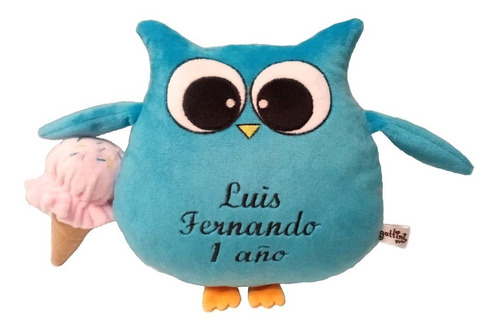 Búho Pájaro Niño Peluche Nombre Personalizado Aniversario