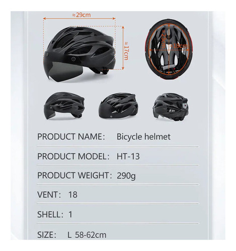 Casco De Bicicleta Mtb Para Exteriores Con Luz Trasera Led