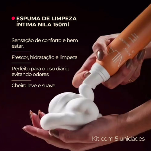 Espuma De Higiene Íntima Feminina Nila 150ml Toda Joana 5un