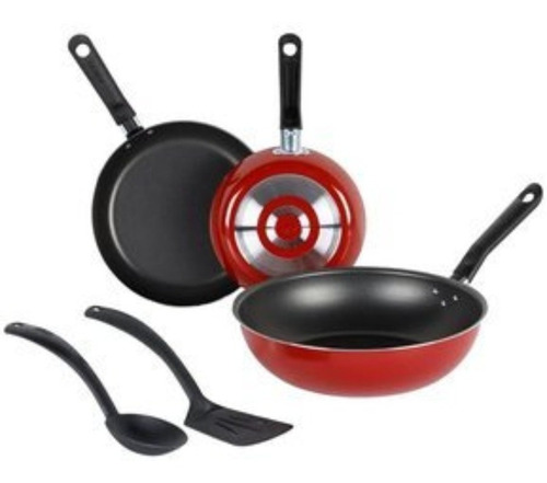 Bateria De Cocina Vasconia Deleite Wok 5 Pza Rojo End