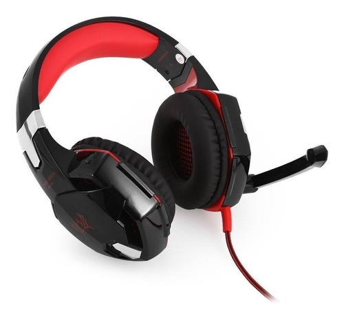 Imagen 4 de 4 de Audífonos gamer Kotion G2000 negro y rojo con luz LED