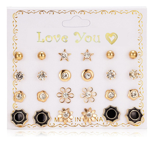 Juego De Pendientes U Twelve Pares De Pendientes De Cristal