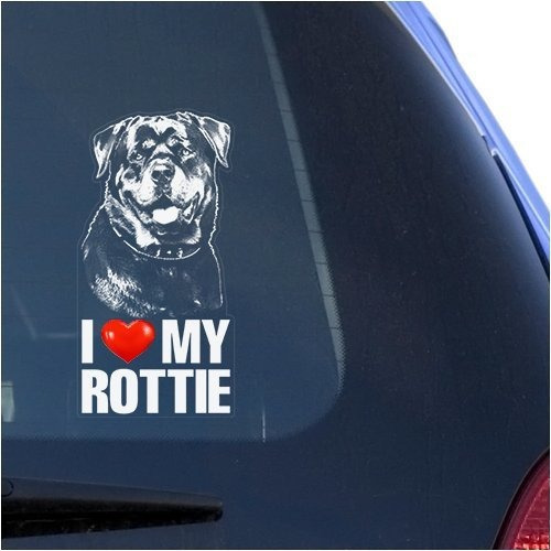 I Love My Rottie Vinilo Transparente Calcomania Para Ventana