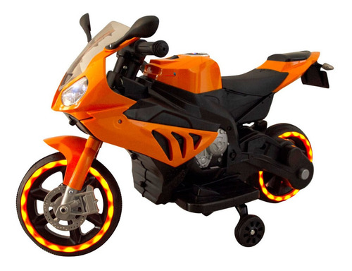 Mini Moto Elétrica Triciclo Criança Infantil Bateria 6V Luz Som Brinqway Bw-127 Laranja Bivolt