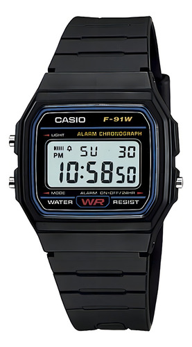 Reloj Casio Collection F-91wm-9a Hombre Color Negro