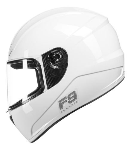 Capacete Fly F9 Hg Classic Branco-brilho Fechado Promoção