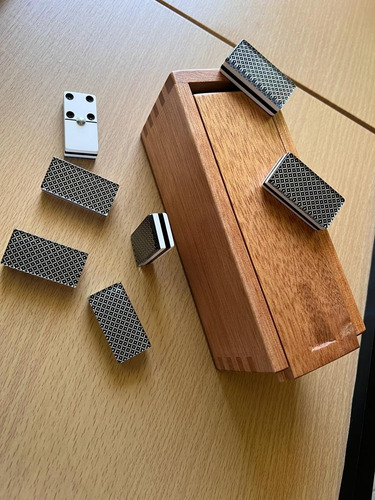 Domino Baraja Plata Caja Madera