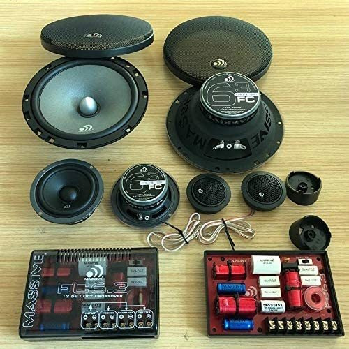 Set De Medios Massive Fc6.3(3vías) 6.5 150 Watts Rms 4 Ohms Color Gris/negro/rojo