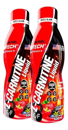 L-carnitine Liquid 500 Ml Gentech Quemador Natural Promo X 2