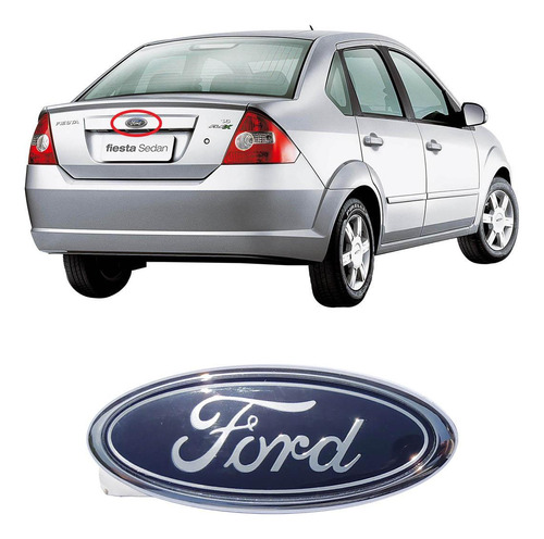 Emblema Tampa Traseiro Ford Fiesta Sedan 02 A 14