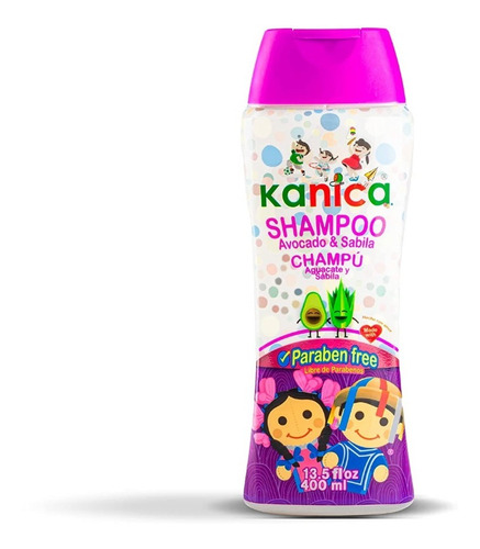 Shampoo Para Niños Kanica Con Aguacate & Sábila 400ml