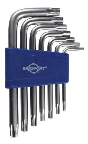 Kit Chave Torx Longa T10 À T40 Com 7 Peças Brasfort