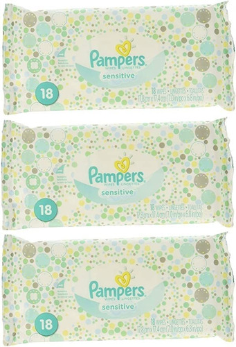 Pampers Sensitive Wipes 18 Count 3 Pack