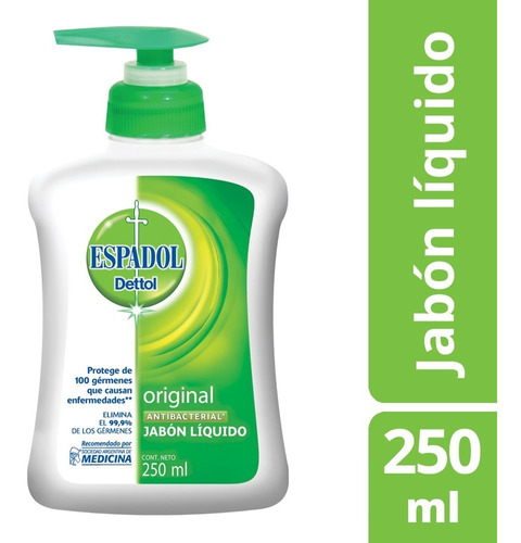 Espadol - Jabón Liquido Antibacterial Original X 250 Ml