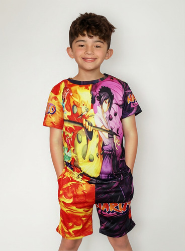 Playera Y Short De Naruto Y Sasuke Cosplays Anime Naruto