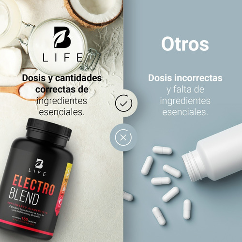 Eletrólitos em pó de água de coco 150 cápsulas. B Life Flavor Sem Sabor
