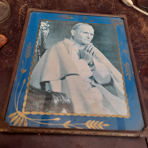 Imagem 1 de 7 de Papa João Paulo 2 Ii Porta Retrato Antigo 35 Cm X 30 Cm