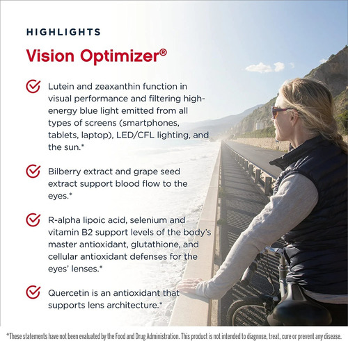 Jarrow Formulas Vision Optimizer Apoya Función Visual X 180c