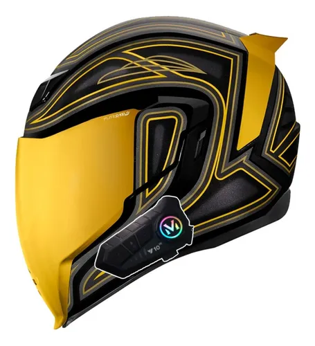 Casco Integral Icon + Intercomunicador + Visor De Color - As