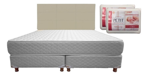 Combo Sommier Foam Piero 190 X 160 + Respaldo Y 2 Almohadas