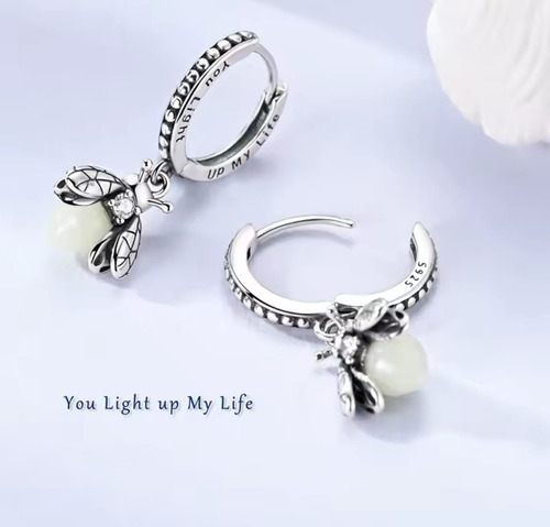 Aretes Mujer De Plata S925, Luciérnagas Luminosas