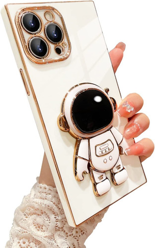 Funda Para iPhone 13 Pro Max Reforzada Astronauta Blanca
