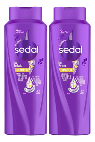 2 Shampoo Sedal Liso Perfecto 620ml