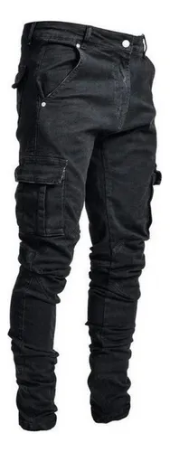 Pantalones de mezclilla con bolsas alos lados deals