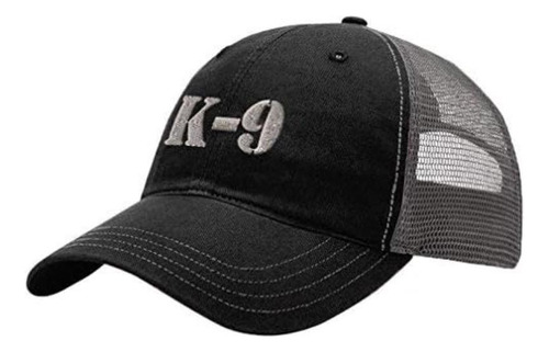 K-9 Diseño Bordado Con Logotipo Plateado Gorra Delantera Y