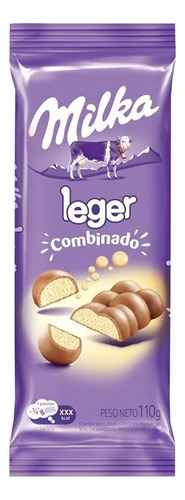 Tableta Chocolate Milka Leger Combinado Negro Y Blanco Aireado X 110 Gr