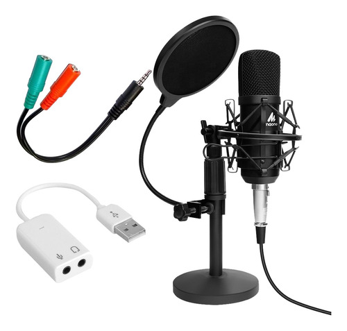 Microfono Condenser Aua03t + Cable Y Smartphone Camara Pc