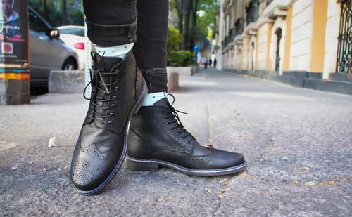 Bota Bostoniana Negra Para Hombre 100 Piel Fabi n Arenas