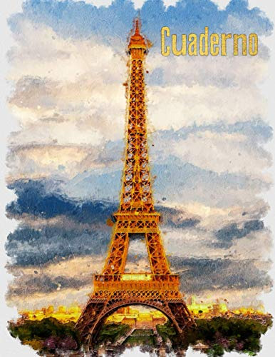 Cuaderno: Paris Pintura De Arte - A4 Cuadricula 5 X 5 Mm 100