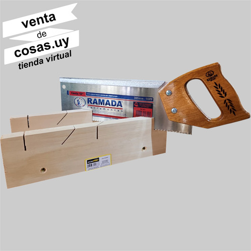 Caja Ingletadora Momfort Y Serrucho Ebanista Ramada 30,5cm
