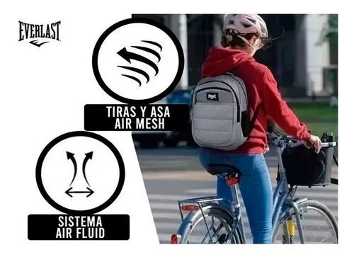 Imagen 6 de 7 de Mochila Porta Notebook Everlast Original Urbana Hombre Mujer