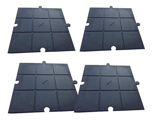 Set Tapete Piso Lamina En Caucho X4 Und Para Gimnasio 50x50