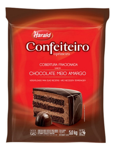 Cobertura Fracionada Harald Ate Meio Amargo Barra 5kg