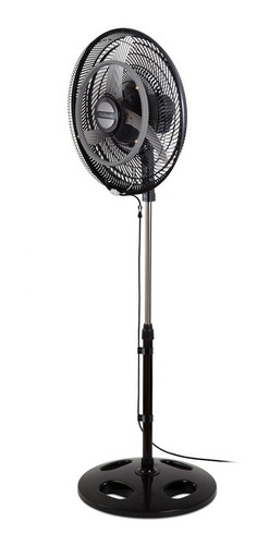 Imagen 2 de 2 de Ventilador de pie Liliana VPM2016CB negro con 3 palas color plateado de metal, 20" de diámetro 220 V