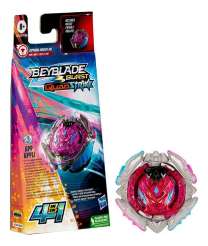 Beyblade Pião Burst Quadstrike Xiphoid Knight K8 7779 Hasbro