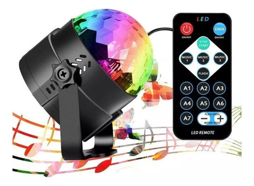 Mini Bola De Disco Giratoria Audiritmica Led Party Light Rgb Rgb