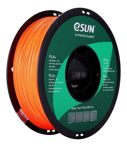 Filamento Impresión 3d Pla+ Esun 1.75mm 1kg Color Naranja (Orange)