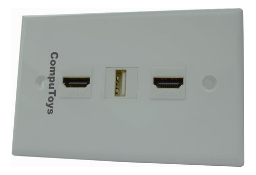 Zfac11 Toma De Pared 2 Puertos Hd Y 1 Usb 2.0 Computoys